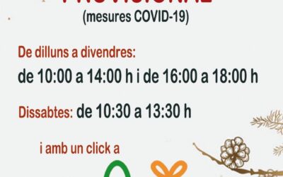 Nou Horari Provisional a partir de divendres 22 de gener.